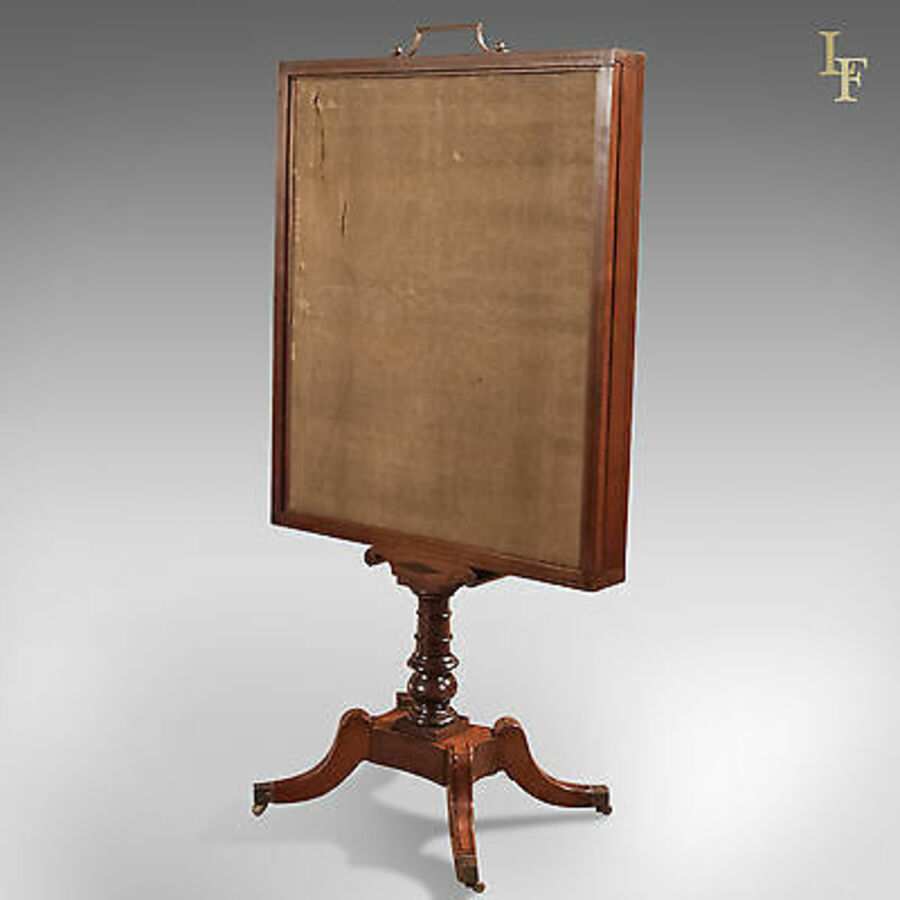 Antique Antique Tapestry Display Stand, Regency Mahogany Needlepoint English circa 1830