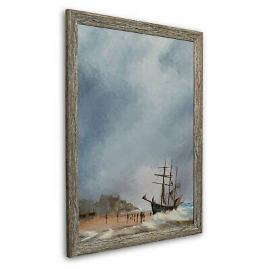 Antique Framed Cornish Landscape, Oil Painting, Marine, Cornwall, Beach, Art, Original
