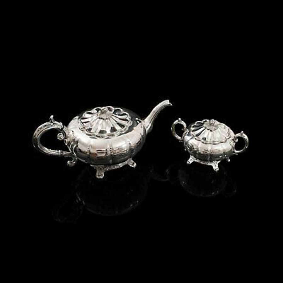 Antique Vintage Tea Service, English, Silver Plated, Teapot, Dish, Viners of Sheffield