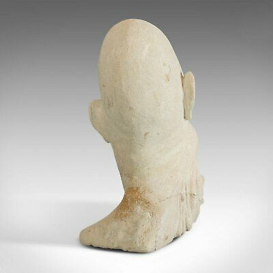 Antique The Twisted Face Bust, Dominic Hurley, English, Bath Stone, Sculpture