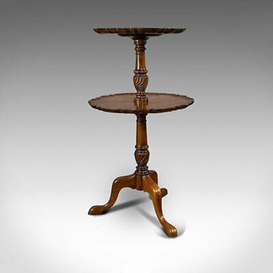 Antique Antique Whatnot Stand, Two Tier Dumb Waiter, Tea Table, Victorian, 1900