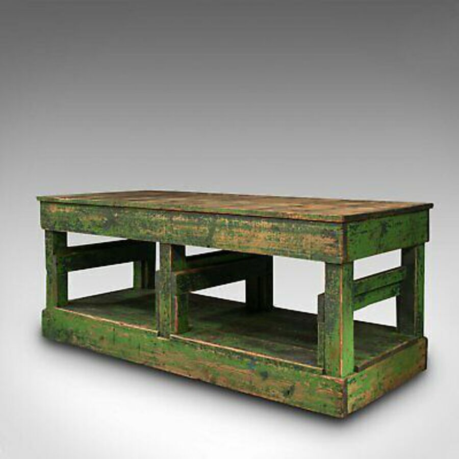 Antique Large Antique Factory Mill Table, English, Pine, Industrial, Victorian, C.1900