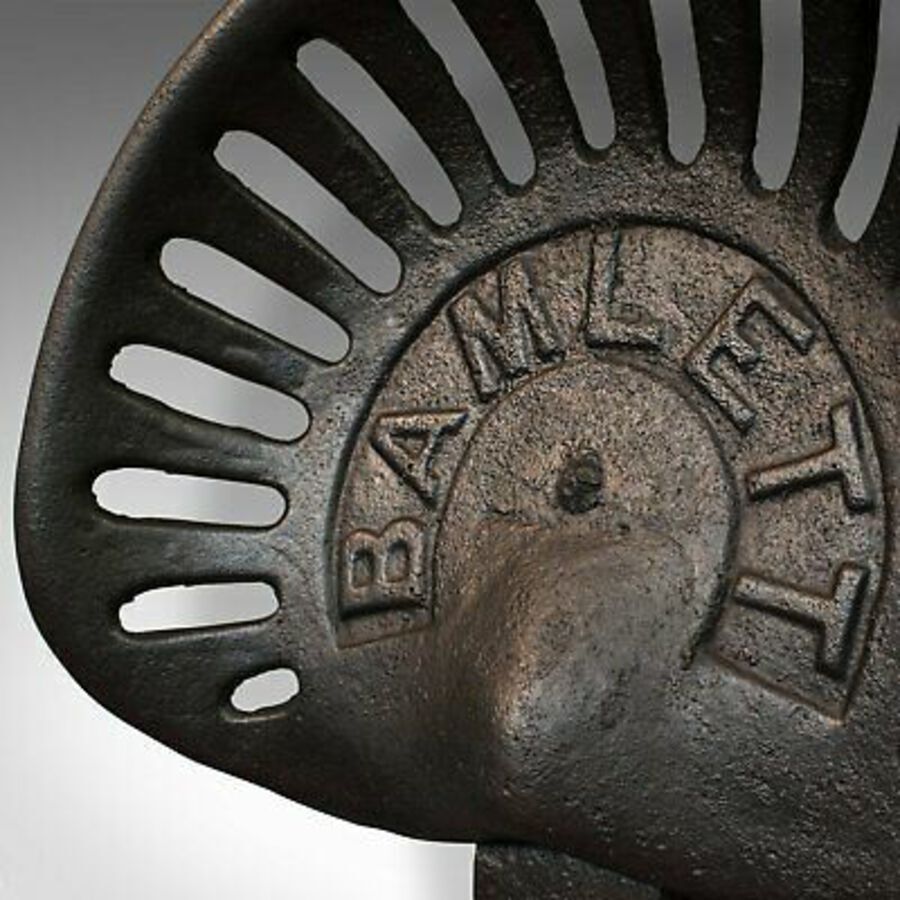 Antique Antique Bamlett Tractor Seat, English, Cast Iron, Decorative, Agricultural