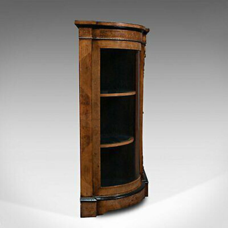 Antique Antique Credenza, English, Burr Walnut, Sideboard, Display Cabinet, Regency