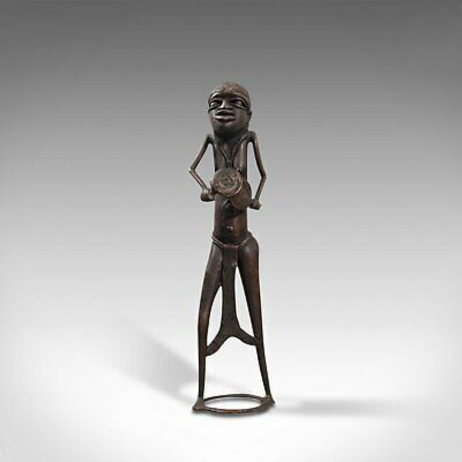 Antique Tall Antique Tribal Figure, West African, Benin Kingdom, Female Statue, C.1900