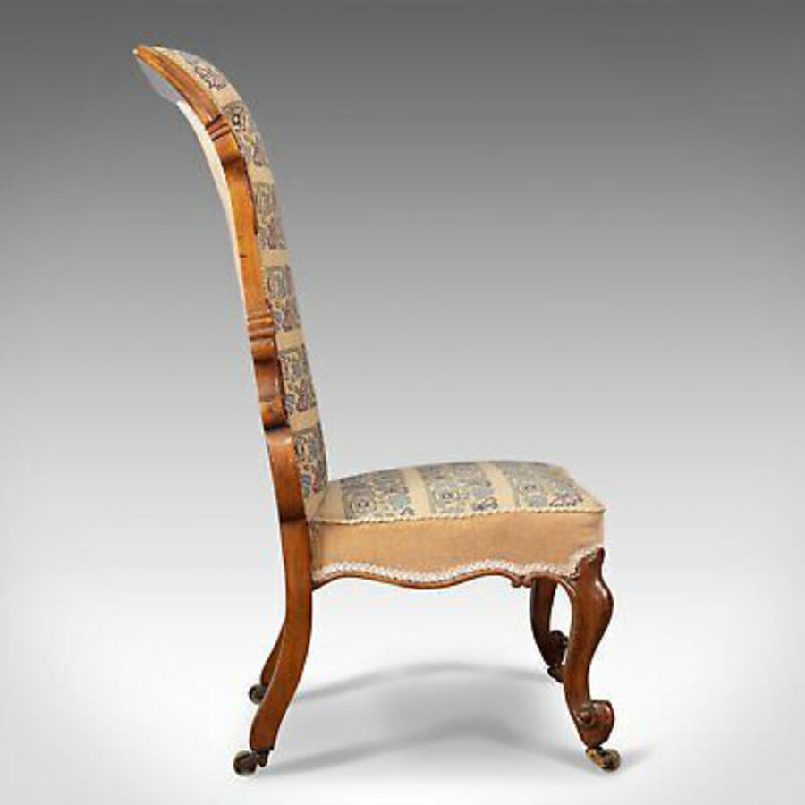 Antique Antique Prie Dieu Chair, Early Victorian, Walnut Needlepoint Tapestry Seat c1840