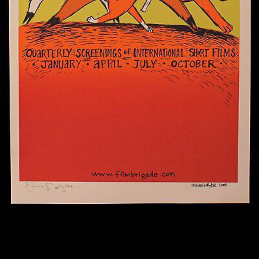Antique Decorative Screenprint Poster, American, Art Print, Artist Signed, Film, C.21st