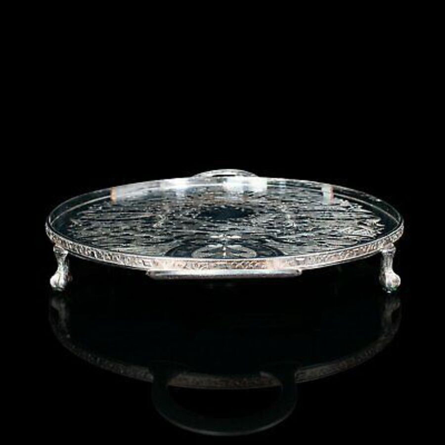 Antique Vintage Oval Serving Tray, English, Silver Plate, Afternoon Tea, Viners, C.1950