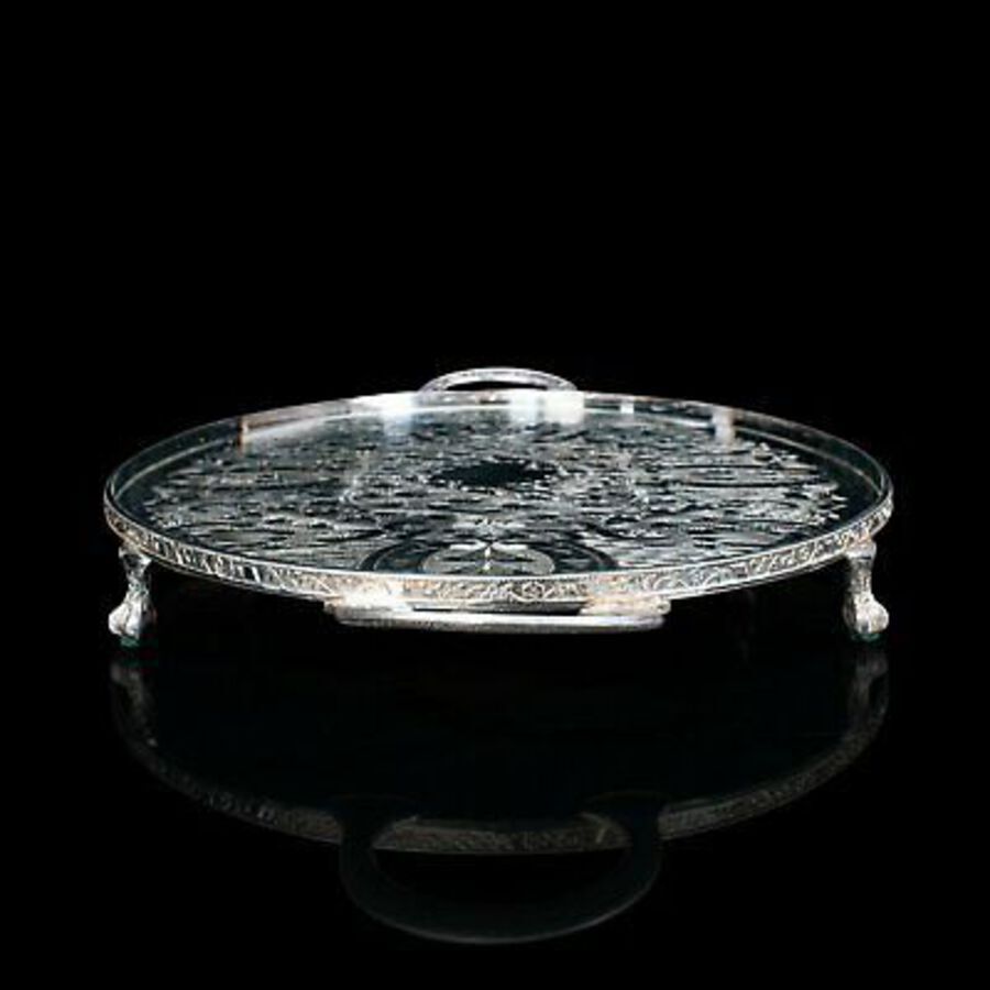 Antique Vintage Oval Serving Tray, English, Silver Plate, Afternoon Tea, Viners, C.1950