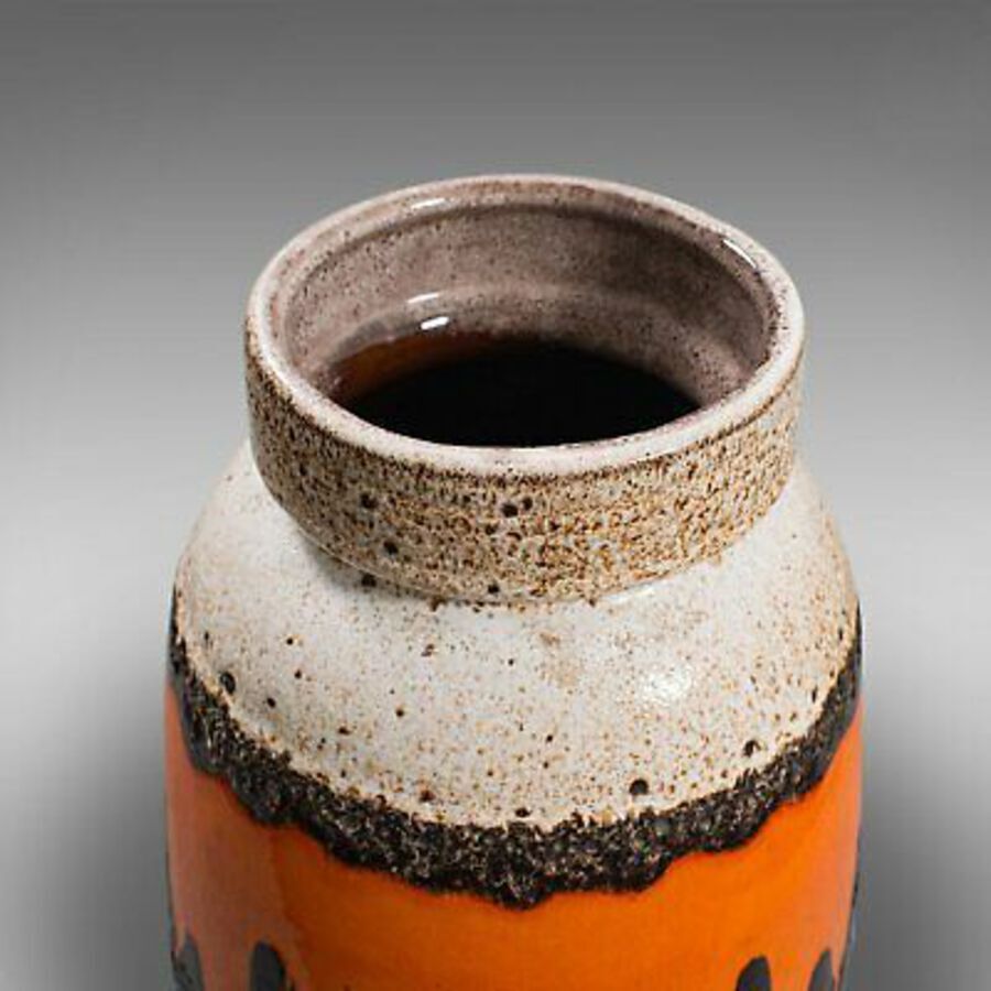 Antique Vintage Decorative Vase, German, Ceramic, Lava Pattern, Flower, Stick Stand