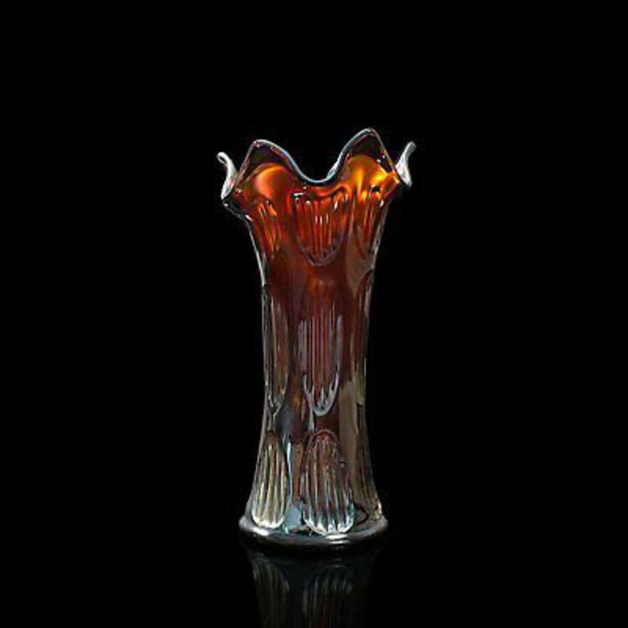Antique Small Vintage Decorative Vase, English, Carnival Glass, Flower, Mid 20th, C.1940