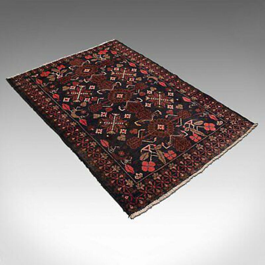 Antique Vintage Decorative Baluchi Rug, Persian, Hall, Lounge Carpet, Late 20th Century