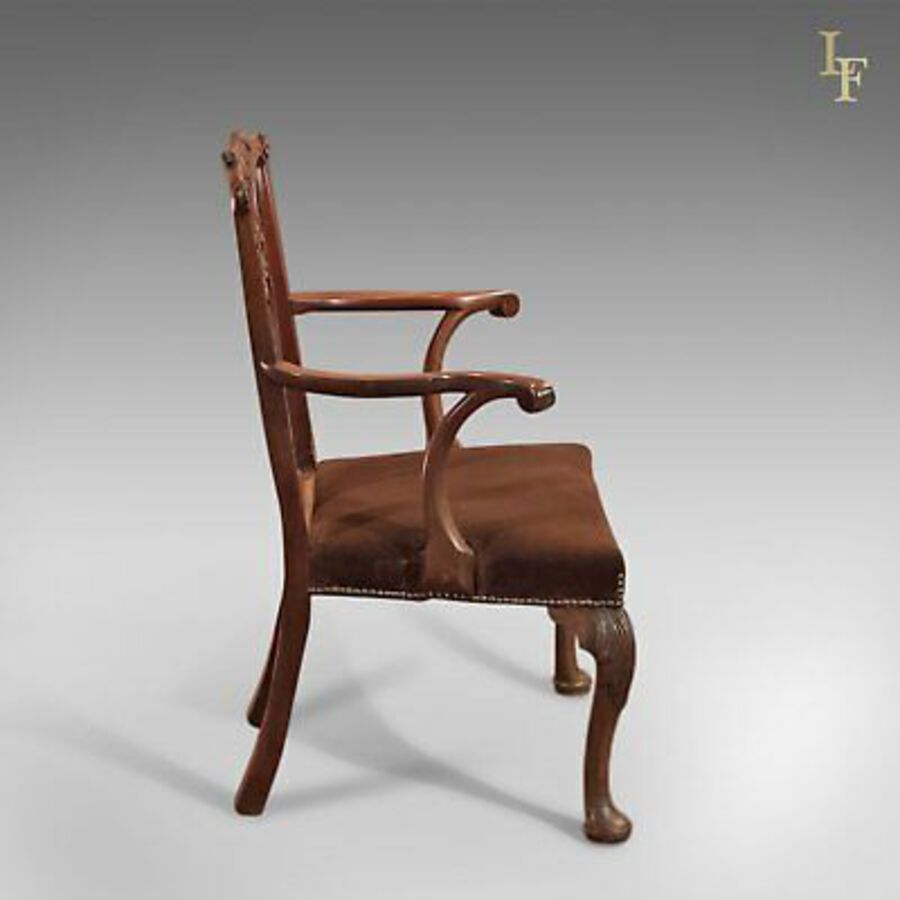 Antique Antique Elbow Chair, 19th Century in Chippendale Taste