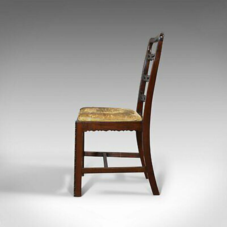 Antique Set of 4, Antique Ladder Back Chairs, Irish, Mahogany, Dining Seat, Victorian