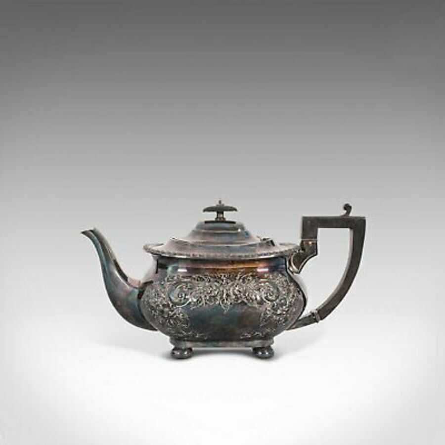 Antique Antique Tea Service, English, Silver Plated, Teapot, Dish, Milk Jug, Edwardian