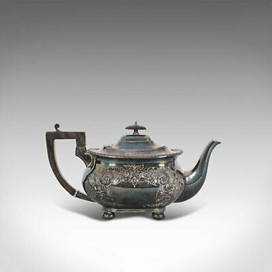 Antique Antique Tea Service, English, Silver Plated, Teapot, Dish, Milk Jug, Edwardian