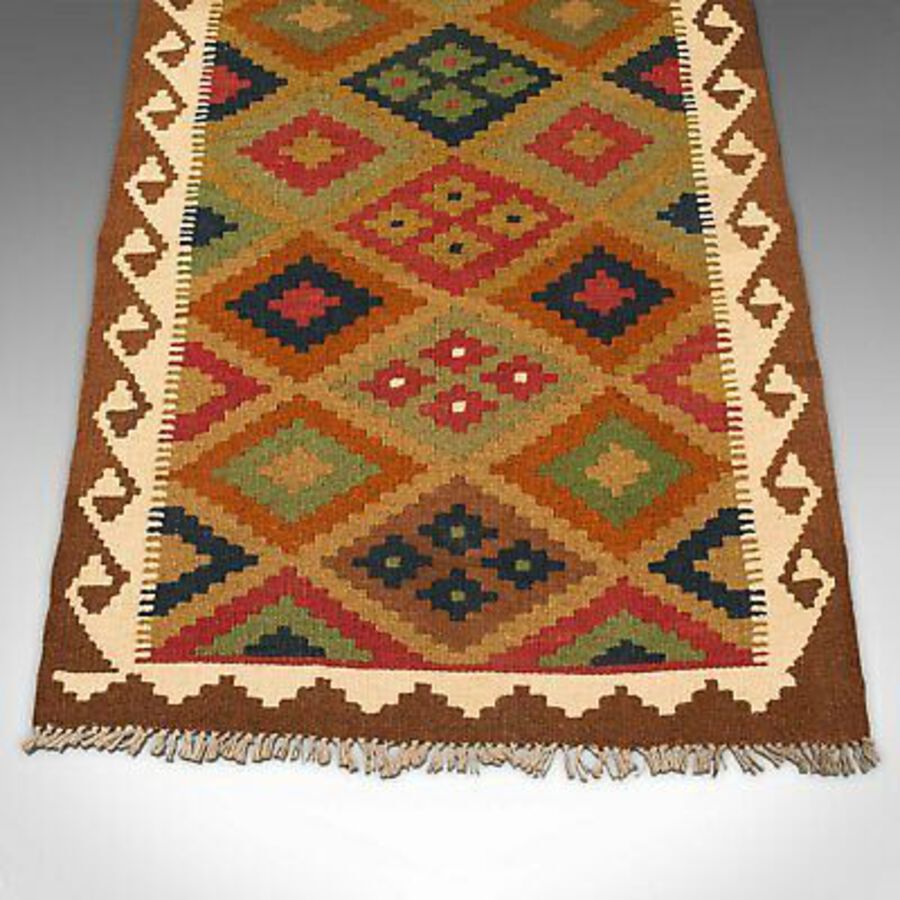 Antique Long Vintage Maimana Kilim Runner, Caucasian, Decorative Carpet, Hallway Rug