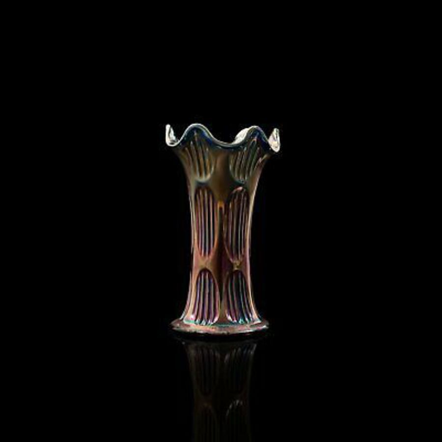 Antique Vintage Carnival Vase, English, Glass, Decorative, Display, Mid 20th, Circa 1950