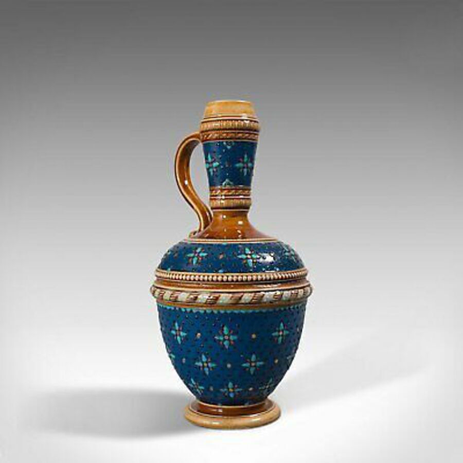 Antique Decorative Ewer, German, Ceramic, Serving Flask, Liqueur Bottle, C.1900