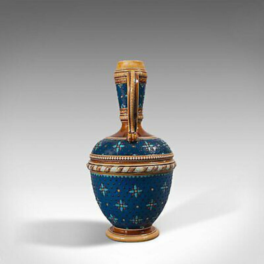 Antique Antique Decorative Ewer, German, Ceramic, Serving Flask, Liqueur Bottle, C.1900