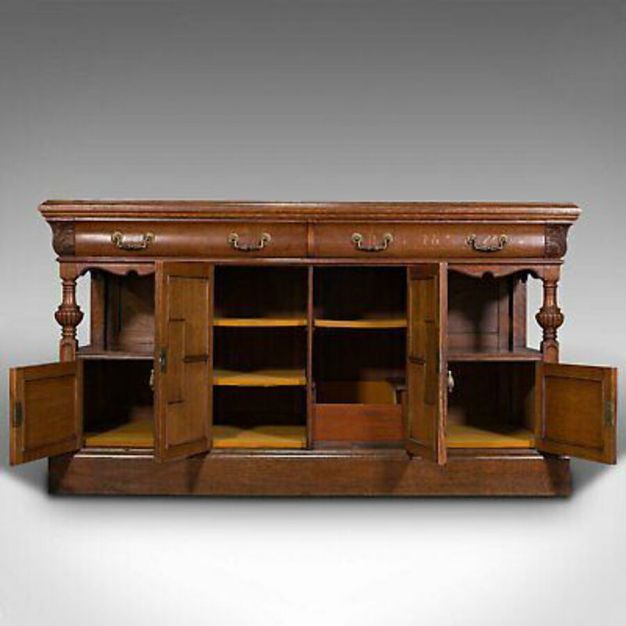 Antique Large Antique Dresser Base, Scottish, Oak, Buffet, Server, Late Victorian, 1880