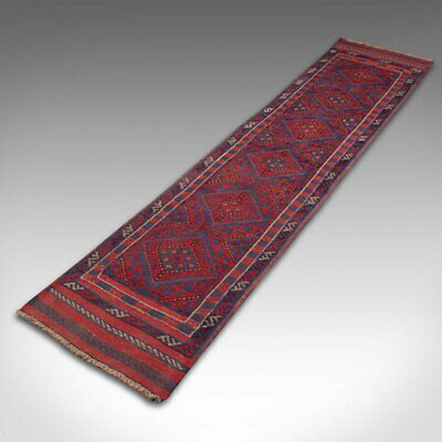 Antique Long Vintage Meshwani Hallway Runner, Caucasian, Rug, Hall Carpet, Circa 1960