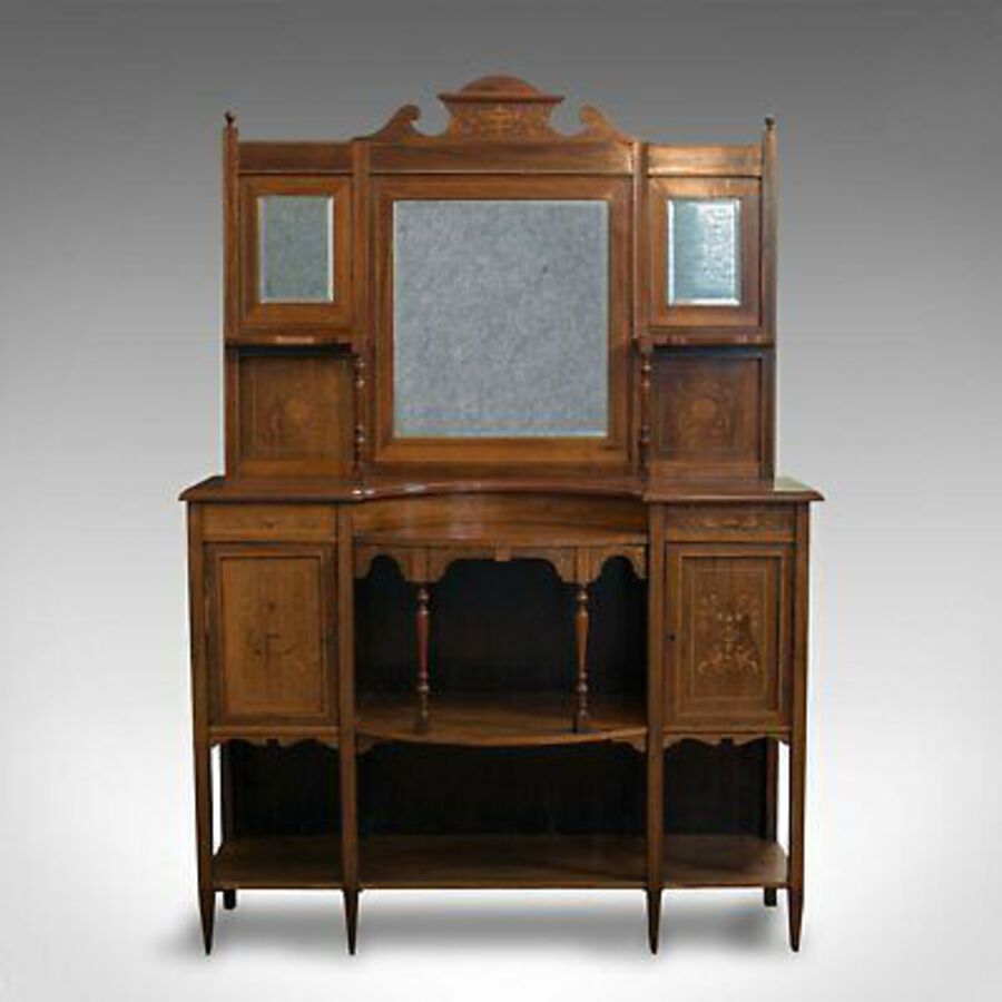Antique Antique Sideboard, English, Rosewood, Dresser, Boxwood Inlay, Victorian, C.1900