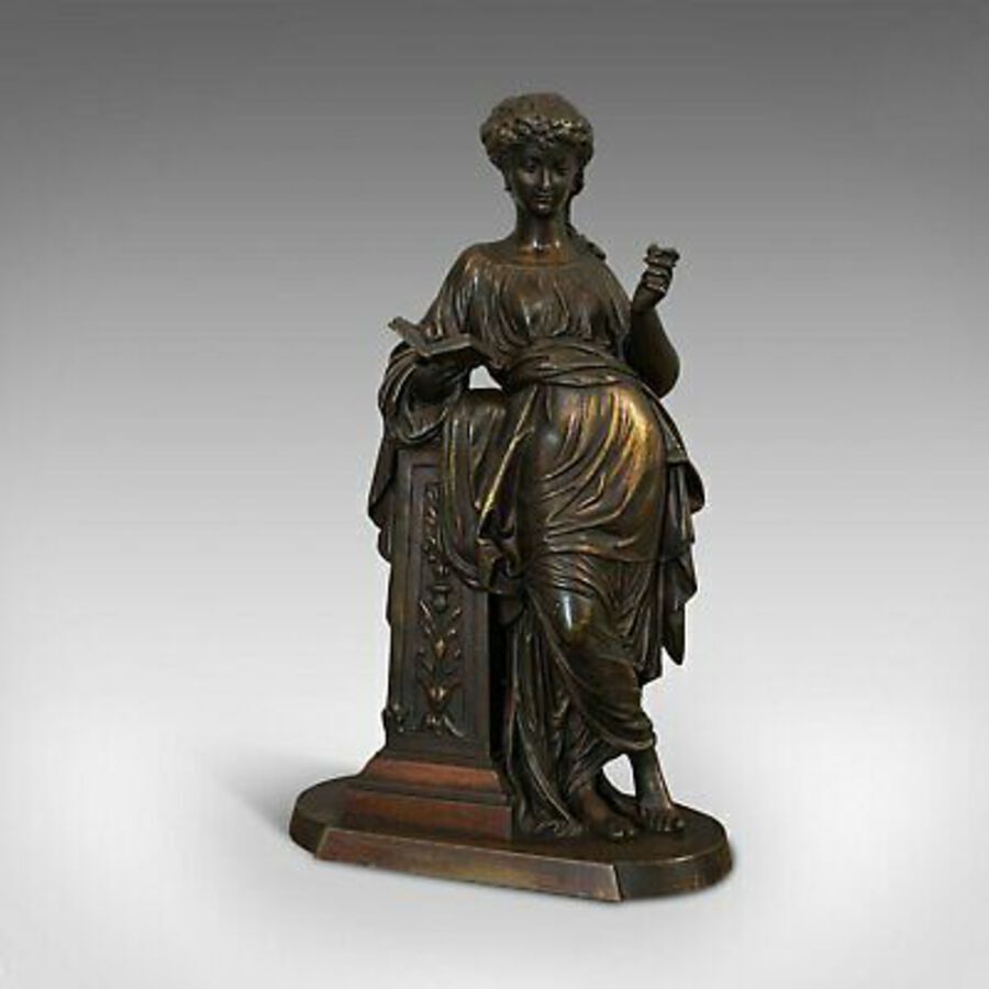 Antique Antique Bronze Figure, French, Female, Art Nouveau, After Moreau, Circa 1920