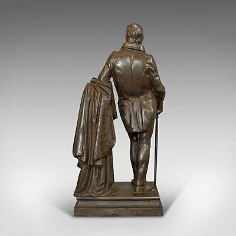 Antique Antique Figure, Sir Walter Scott, Bronze, Statue, Poet, Victorian, Circa 1880