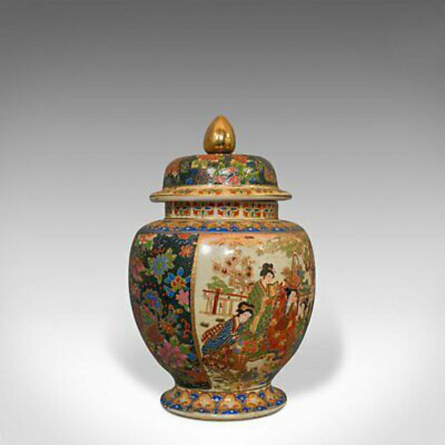 Vintage Spice Jar, Chinese, Decorative, Baluster, Vase, With Lid, 20th Century