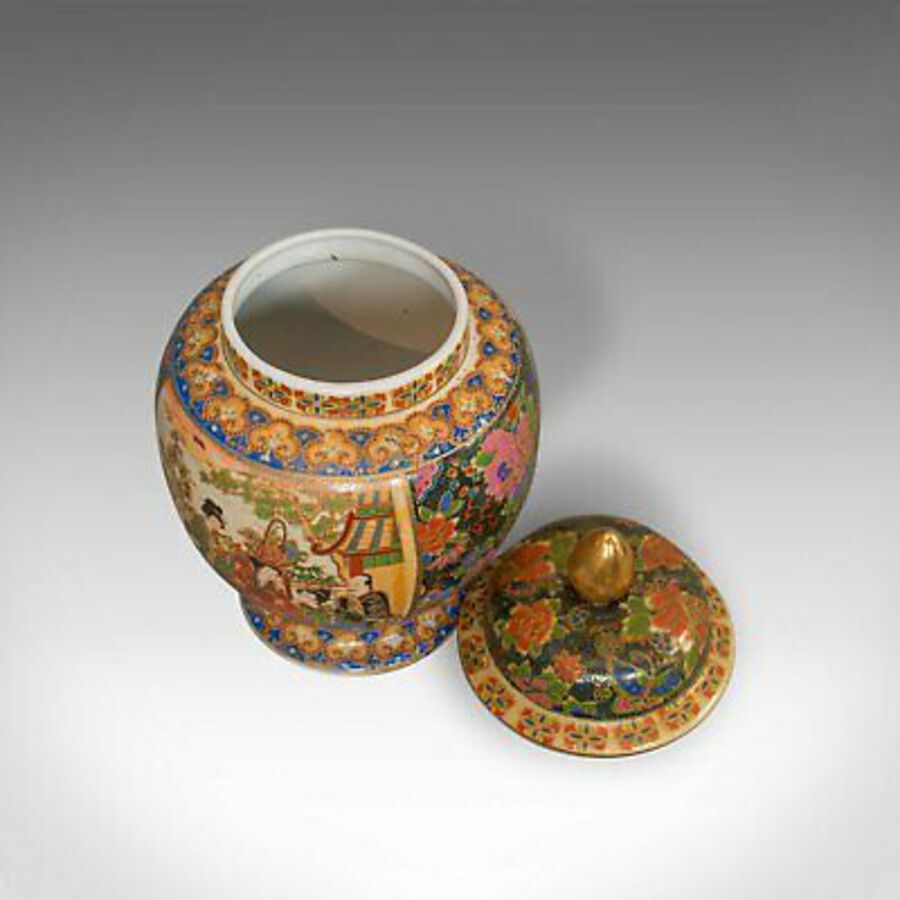Antique Vintage Spice Jar, Chinese, Decorative, Baluster, Vase, With Lid, 20th Century