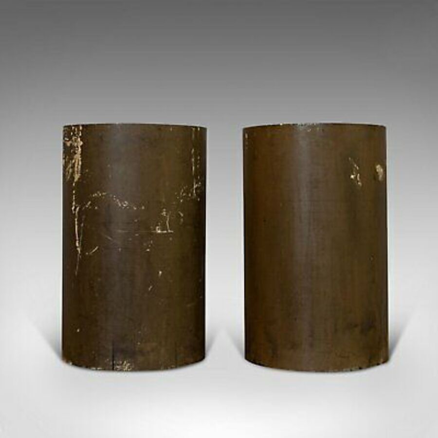 Antique Vintage Pair Of Industrial Rollers, English, Ceramic, Vase, Cooler, Circa 1950