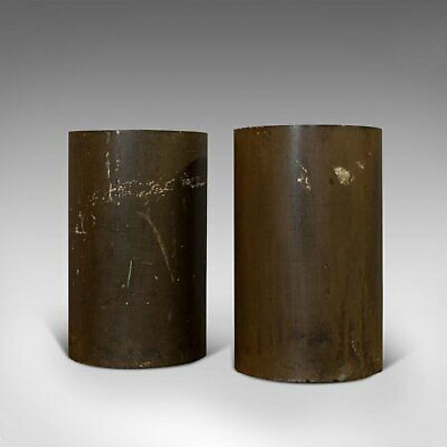 Antique Vintage Pair Of Industrial Rollers, English, Ceramic, Vase, Cooler, Circa 1950