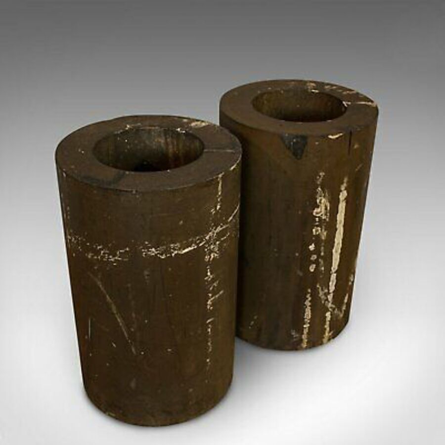 Antique Vintage Pair Of Industrial Rollers, English, Ceramic, Vase, Cooler, Circa 1950