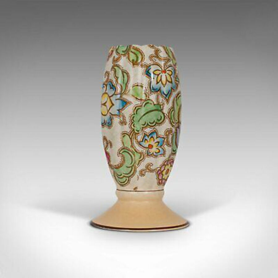 Small Vintage Flower Vase, English, Ceramic, Goblet Urn, Art Deco, Circa 1940