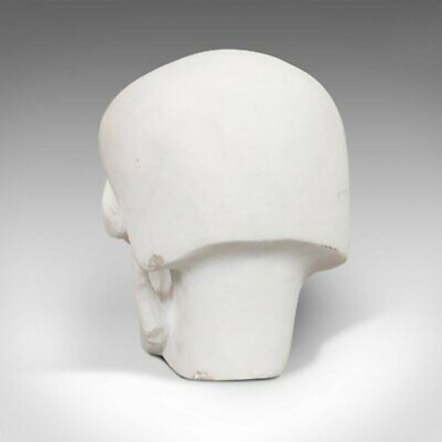 Antique Vintage Marble Skull, English, Bianco Assoluto, Paperweight, Ornament, C.20th