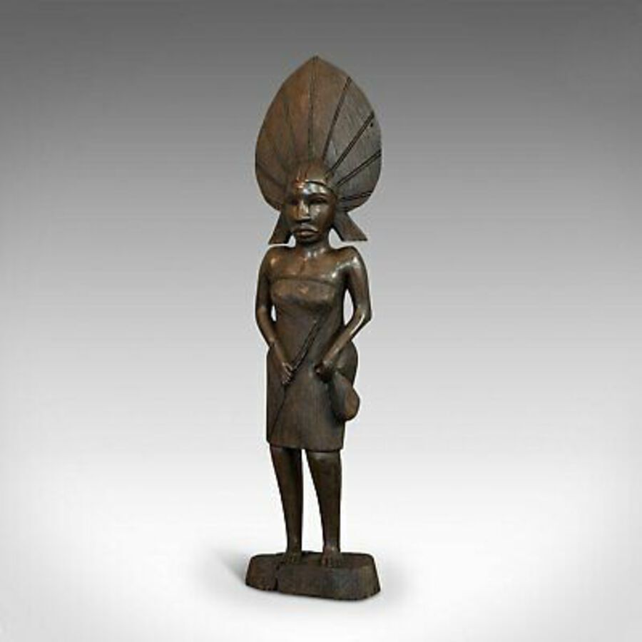 Antique Antique Female Statue, African, Ebony, Hand Carved, Tribal Figure, Circa 1900