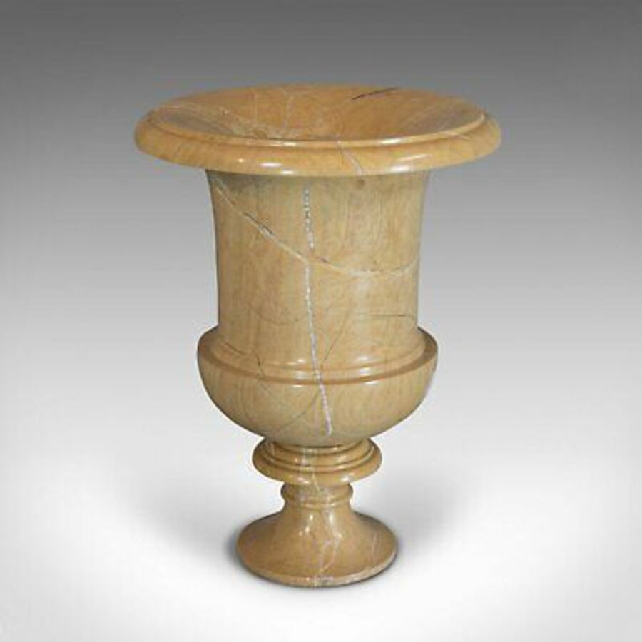 Antique Vintage Ornamental Baluster Urn, English, Golden Pearl Marble, Decorative, Vase