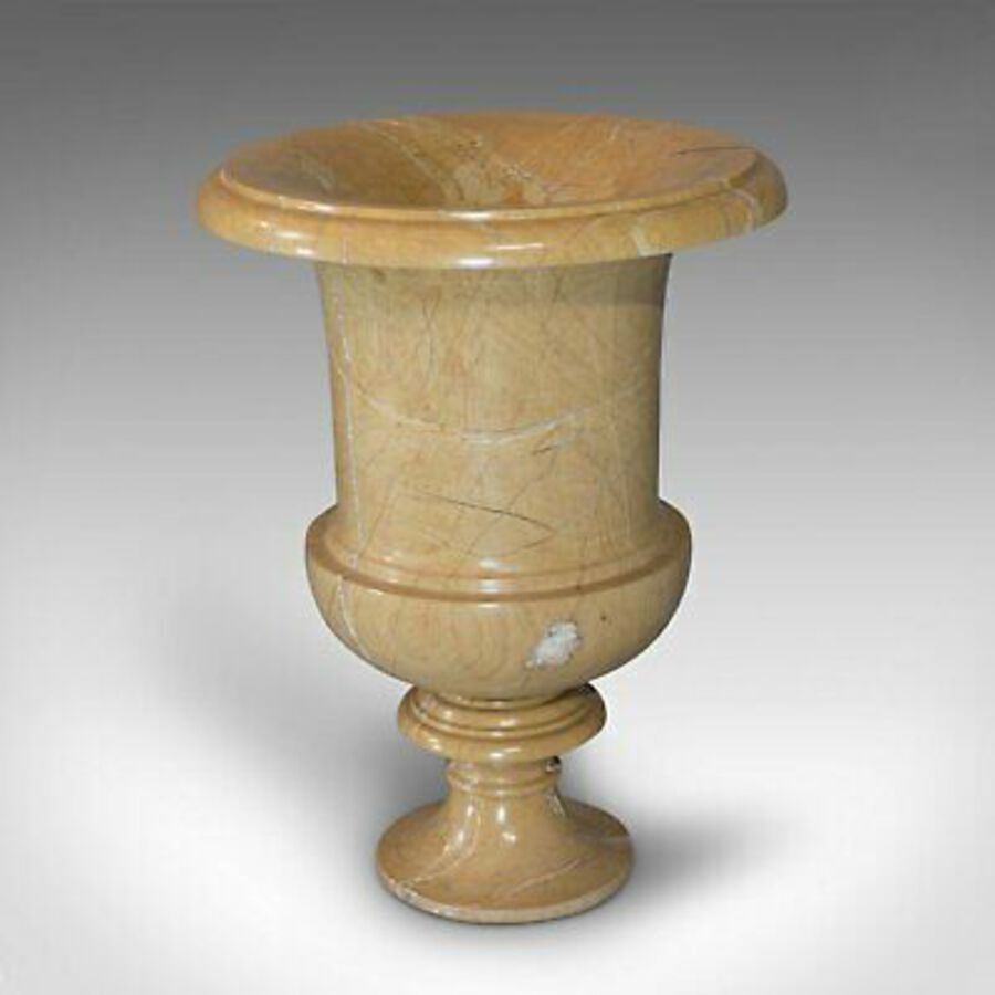 Antique Vintage Ornamental Baluster Urn, English, Golden Pearl Marble, Decorative, Vase