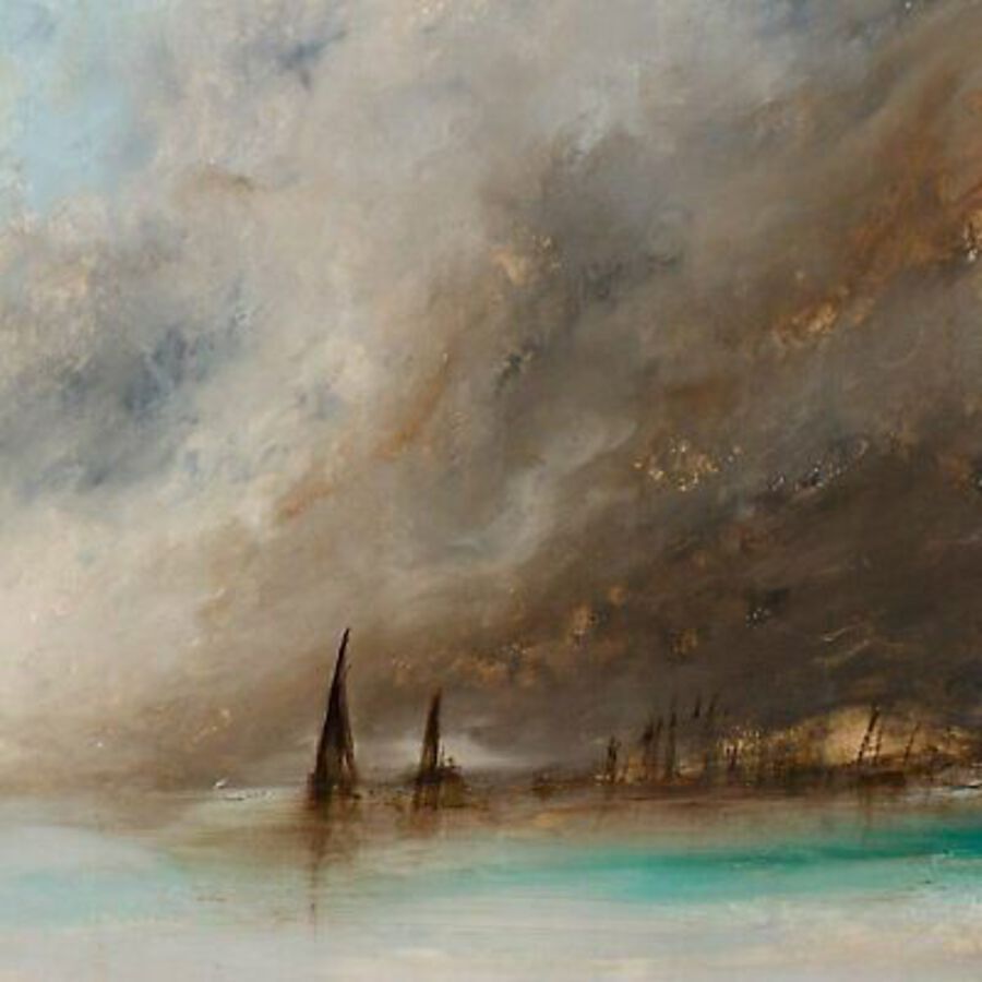 Antique Maritime Landscape, Oil Painting, Marine, Seascape, Ships, Art, Original