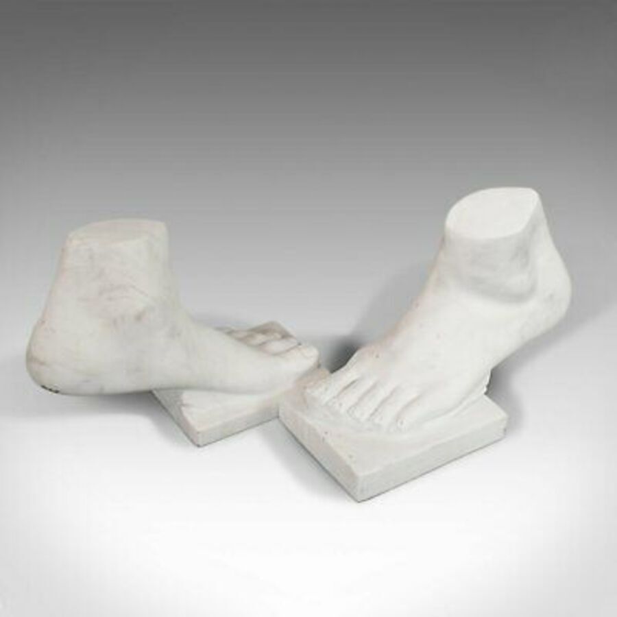 Antique 'Strictly 2 Left Feet' Pair Of, Vintage, Ornament, Bookends, Marble, Decorative