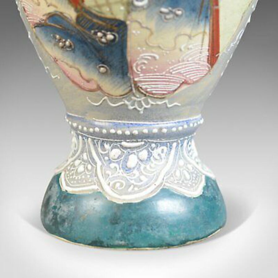 Antique Large, Vintage Japanese Baluster Vase, Decorated, Ceramic, Urn, Mid-Late C20th