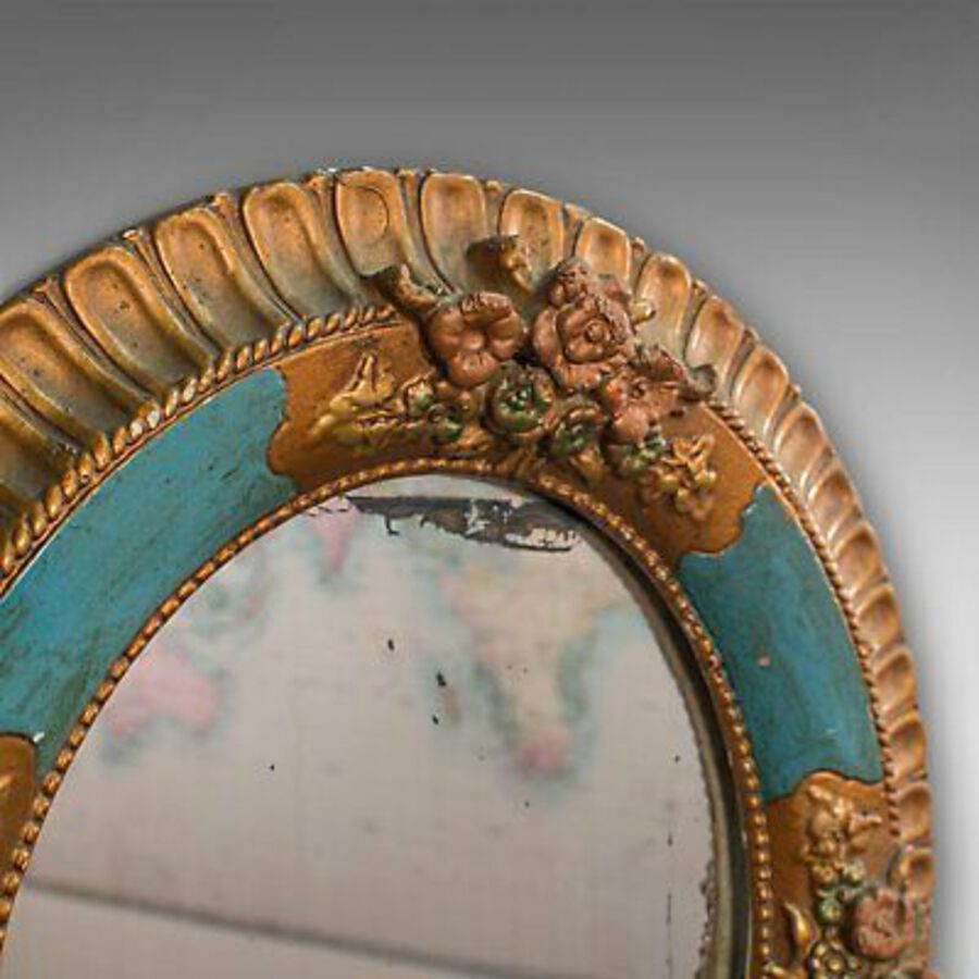 Antique Antique Decorative Wall Mirror, German, Oval, Black Forest, Victorian, C.1900
