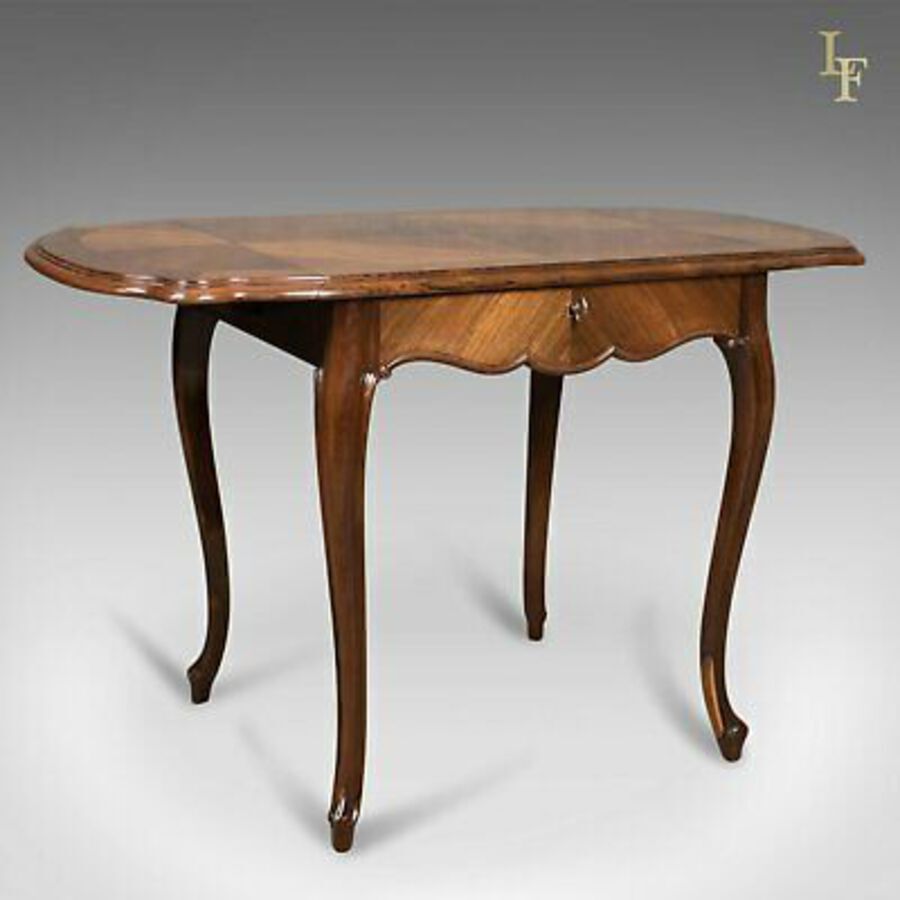 Antique 19th Century French Antique Sofa Table, Kingwood Drop Flap Occasional, c.1880