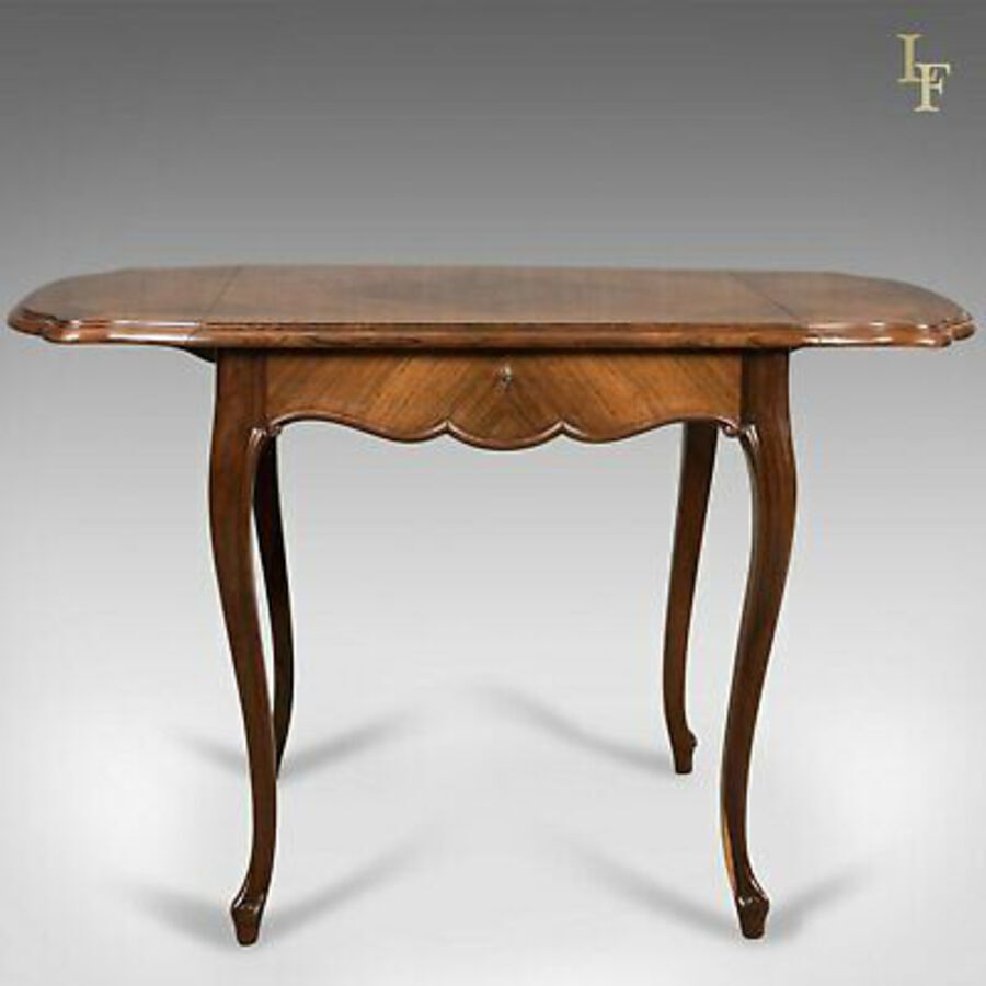 Antique 19th Century French Antique Sofa Table, Kingwood Drop Flap Occasional, c.1880