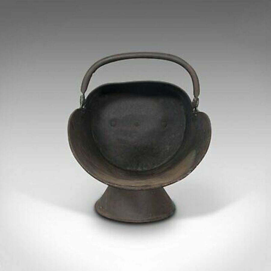Antique Antique Helmet Scuttle, English, Copper, Fireside, Coal, Bucket, Victorian, 1870