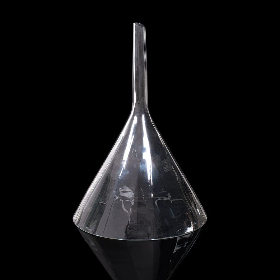 Antique Large Antique Apothecary Funnel, Continental, Glass, Chemistry, Edwardian, 1910