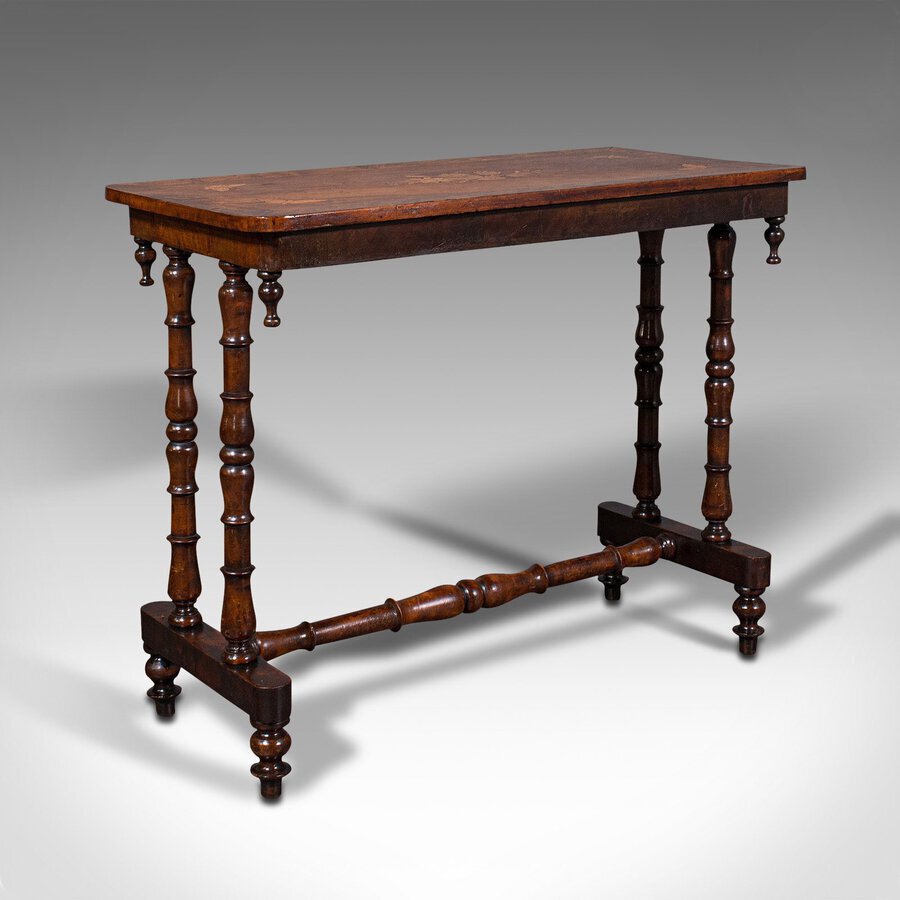 Antique Console Table, English, Walnut, Decorative, Side, Occasional, Regency