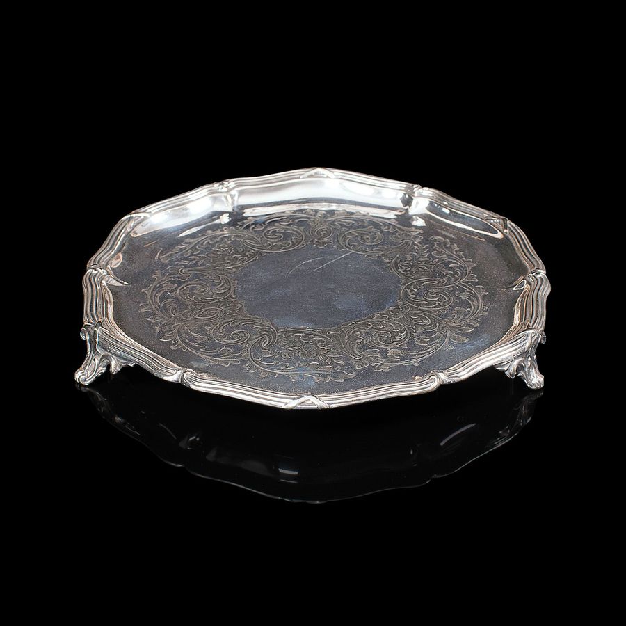 Antique Antique Decorative Saucer, Silver Plate, Dish, Thomas Bradbury, Victorian, 1890