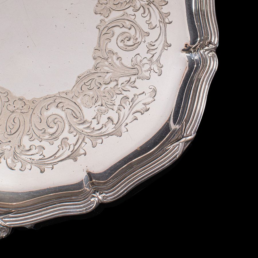 Antique Antique Decorative Saucer, Silver Plate, Dish, Thomas Bradbury, Victorian, 1890